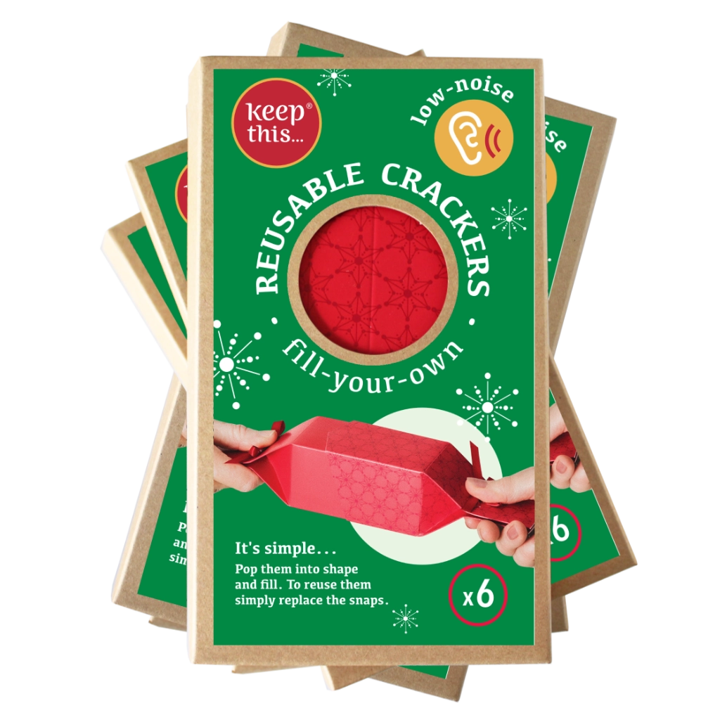 Unit packs of 6 cracker wallets: Red Christmas design
