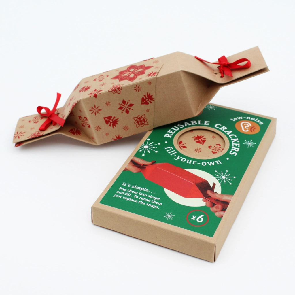 6 Reusable Party Crackers - Kraft Jewel design