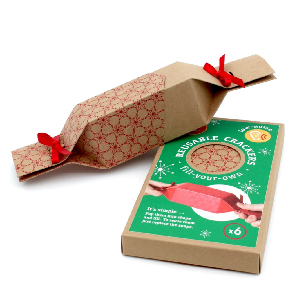 Unit packs of 6 cracker wallets: Red Christmas design