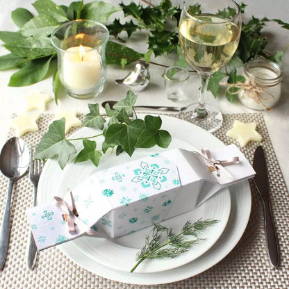 6 Reusable Party Crackers - White Jewel design