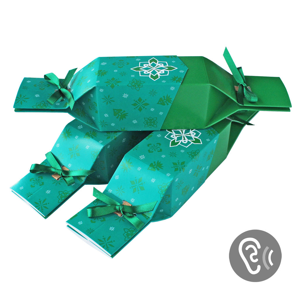 6 Reusable Party Crackers - Green Jewel design