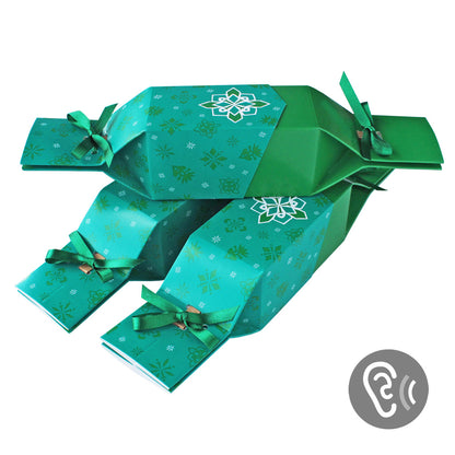 6 Reusable Party Crackers - Green Jewel design