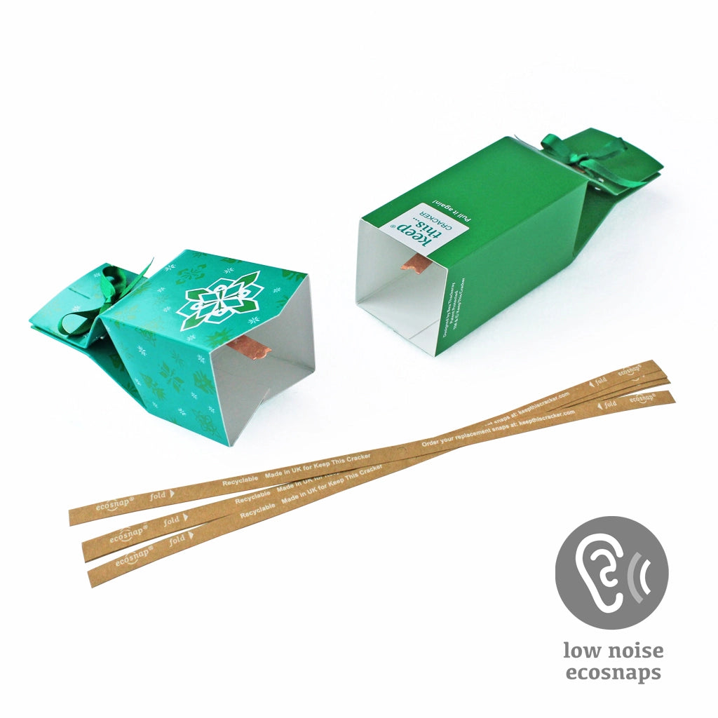 6 Reusable Party Crackers - Green Jewel design