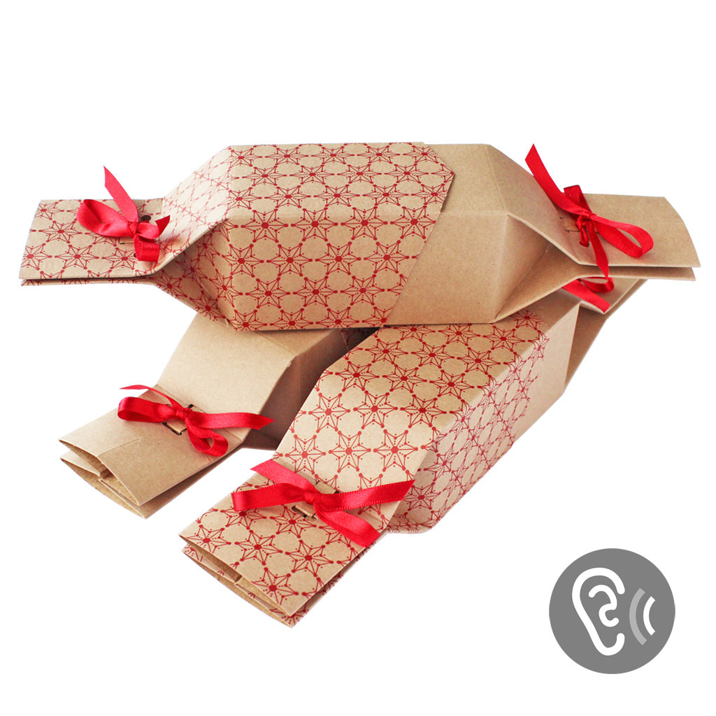 Unit packs of 6 cracker wallets: Red Christmas design