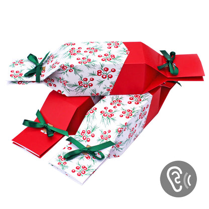 6 Reusable Party Crackers - Red Berries design
