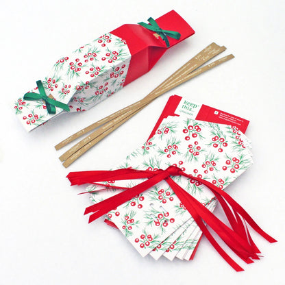 6 Reusable Party Crackers - Red Berries design