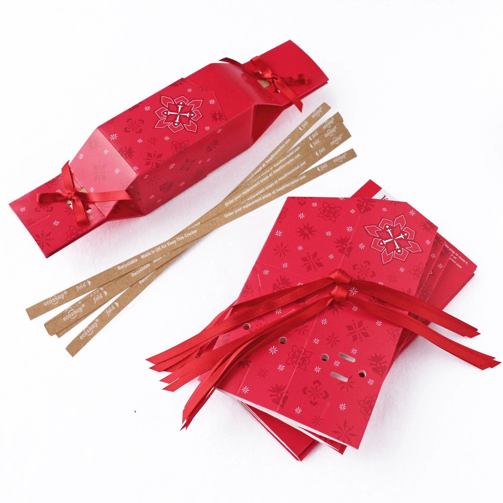 6 Reusable Party Crackers - Red Jewel design