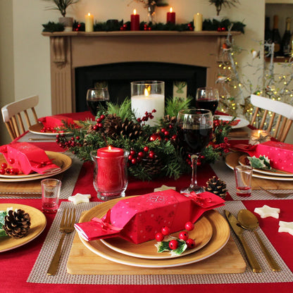6 Reusable Party Crackers - Red Jewel design
