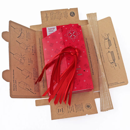 6 Reusable Party Crackers - Red Jewel design