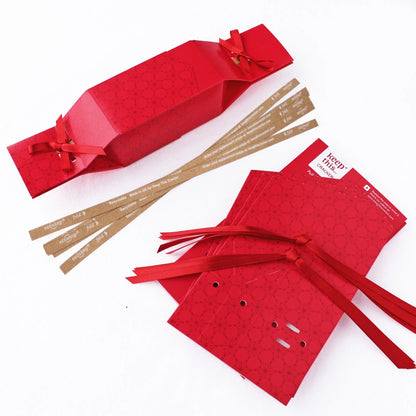6 Reusable Party Crackers - Red Christmas design