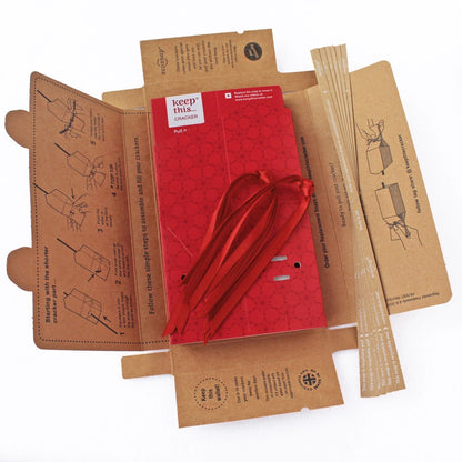 6 Reusable Party Crackers - Red Christmas design