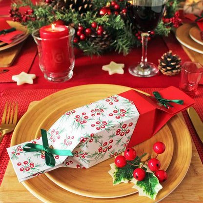 6 Reusable Party Crackers - Red Berries design
