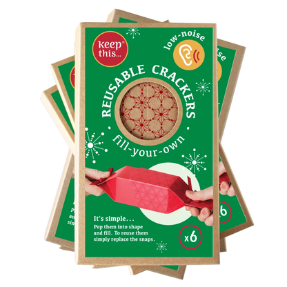 Unit packs of 6 cracker wallets: Red Christmas design
