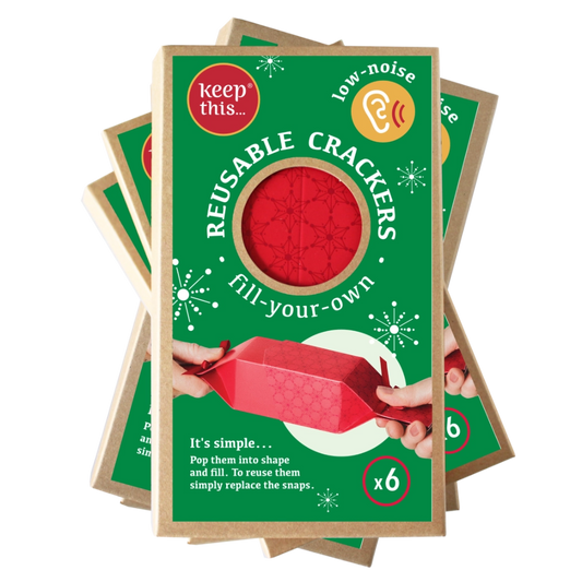 BULK PACK of 6 cracker wallets: ‘Red Christmas’ design