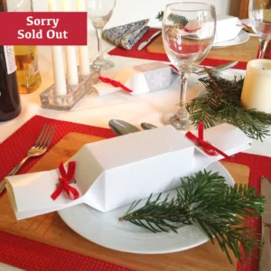 Plain white crackers table setting