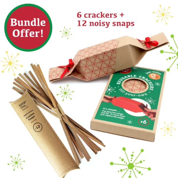 Bundle offer 12 snaps and 6 crackers Kraft xmas design