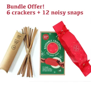 BUNDLE OFFER: 12x cracker snaps and 6x Reusable Crackers - Red Jewel design