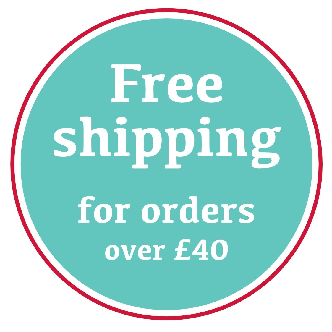 Free shipping for orders over £40